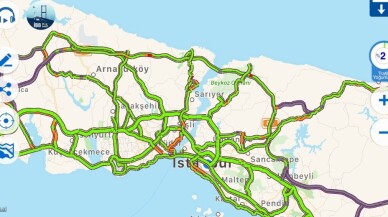 İstanbul trafiğinde sıra dışı Pazartesi manzarası havadan görüntülendi