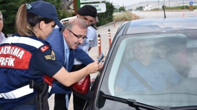 Kaymakam Bekarlar yol trafiğini denetledi