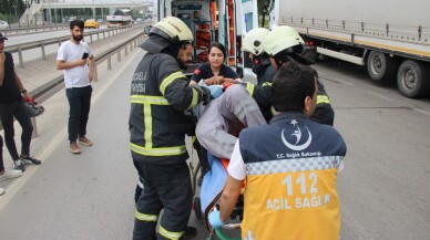 Kimyasal madde yüklü tanker devrildi: 1 yaralı