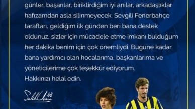 Salih Uçan Fenerbahçe’ye veda etti