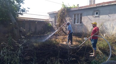 Yangını gönüllü itfaiyeciler söndürdü