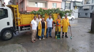 Gemlik Belediyesi ekiplerinden fırtınaya karşı tam not