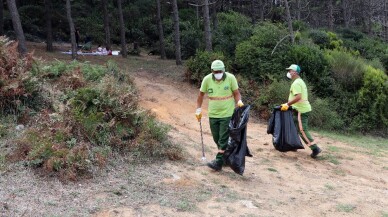 (Özel) Beykoz’da zabıtadan piknikçilere megafonla ‘çöp atmayın’ uyarısı