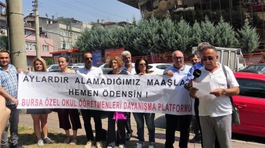 (Özel) Maaşları ödenmeyen özel okul öğretmenleri isyan etti