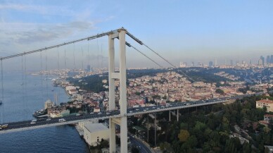 15 Temmuz Şehitler Köprüsü’nde bakım platformu drone ile görüntülendi