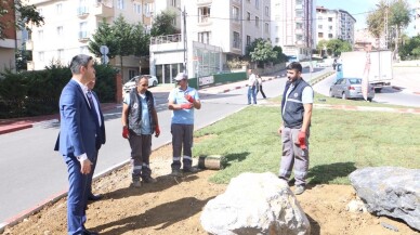 Başkan Gökhan Yüksel çalışmaları yerinde inceliyor