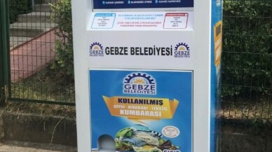 Gebze’de giysiler çöpe değil kumbaraya