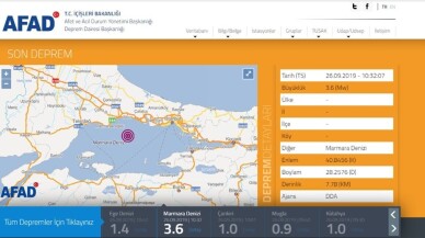 Silivri açıklarında 3,6 büyüklüğünde deprem