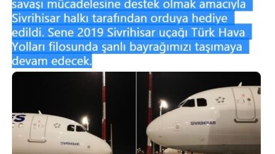 Türk Hava Yolları yeni uçağına Sivrihisar adını verdi