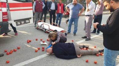 Kask takmayan motosiklet sürücüsü başından yaralandı