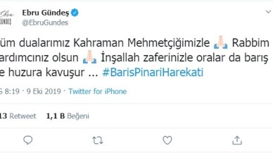 Ünlü isimlerden Barış Pınarı Harekatı’na destek