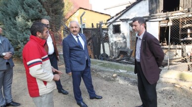 Başkan Büyükgöz’den evi yanan vatandaşa destek