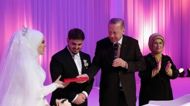 Cumhurbaşkanı Erdoğan, Mahir Ünal’ın kızının nikah törenine katıldı