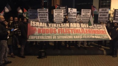 İsrail Konsolosluğu önünde protesto gösterisi