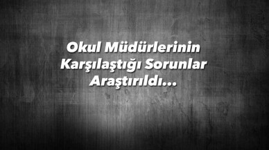 Okul Müdürlerinin Karşılaştığı Sorunlar Araştırıldı