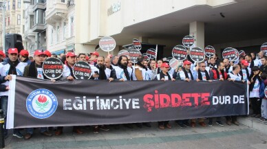 Yüzlerce öğretmen “Eğitimciye şiddete dur de” diye haykırdı