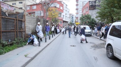 Toplum gönüllüsü 80 genç, Kanarya Mahallesi’nde atık topladı