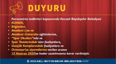 Kocaeli'nde etkinliklere verilen ara uzatıldı