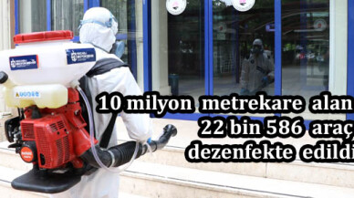 Salgın sürecinde 10 milyon metrekare alan dezenfekte edildi