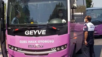 Sakarya'da toplu taşıma araçlarında maske denetimi yapıldı