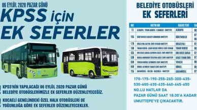 Kocaeli Büyükşehir’den KPSS için ek seferler