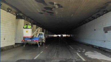 Derince Tüneli’nde aydınlatma bakım onarımı yapıldı