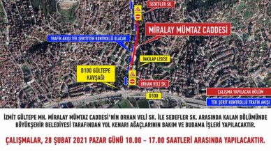 Miralay Mümtaz Caddesi’nde hafta sonu çalışma var