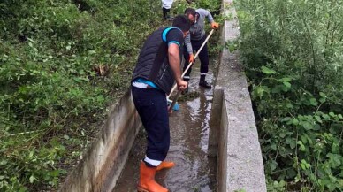 Kocaeli'nde tarımsal sulama kanallarının temizliğini yapılıyor