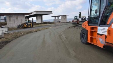 Süleymanpaşa Otogar bağlantı yollarında beton yol serimi tamamlandı