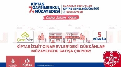 KİPTAŞ İzmit Çınar Evler'de 5 Dükkân Müzayedeye Çıkıyor