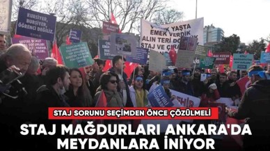 Staj ve Çırak mağdurları Ankara'da meydanlara iniyor