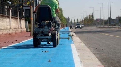 Yeni Arterde Bisiklet Yolu Tamamlandı