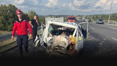 İstanbul-İzmir Otoyolu'nda kamyonet otomobille çarpıştı: 1 ölü, 1 yaralı