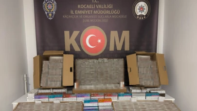 Kocaeli'de 41 bin 880 adet dolu makaron ele geçirildi
