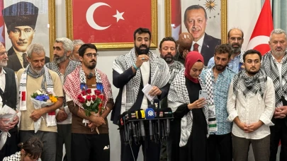 Sumud Filosu'nda alıkonulan 15 Türk aktivist İstanbul’a geldi