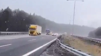 TEM’in Bolu geçişinde kar başladı