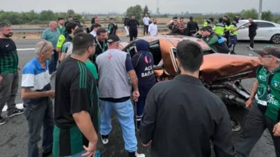 Kuzey Marmara Otoyolu’nda kaza, araç hurdaya döndü: 5 yaralı