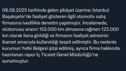 Kilometresi düşürülerek ilana koyulan araca bakanlık müdahale etti