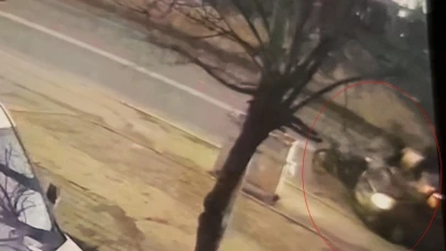 Tekirdağ’da 2 kişinin yaralandığı feci kaza kamerada