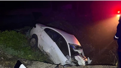 Edirne’de şarampole devrilen otomobildeki 2 kişi hayatını kaybetti