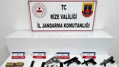 Rize’de ruhsatsız silah ve uyuşturucu operasyonu