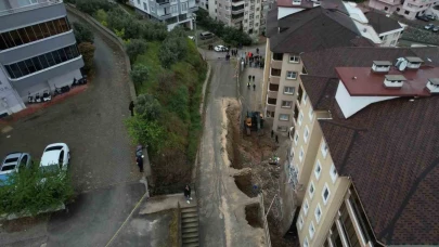 Bursa’da korkutan göçük havadan görüntülendi