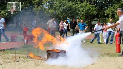 GTÜ Personeli Yangınla Mücadele Etti