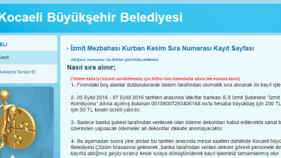 Kurban başvuruları internet üzerinden alınmaya başlandı