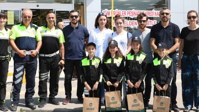 Minik polisler iş başında