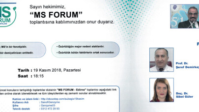 'MS Forum' 19 Kasım'da Trakya Üniversitesi'nde toplanıyor