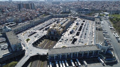 Otogarda seçim yoğunluğu  havadan görüntülendi