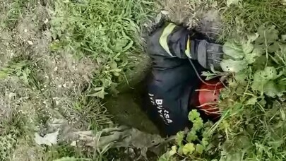 Kuyuya düşen kuzuyu itfaiye kurtardı