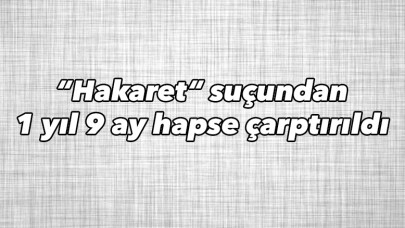 “Hakaret“ suçundan 1 yıl 9 ay hapse çarptırıldı