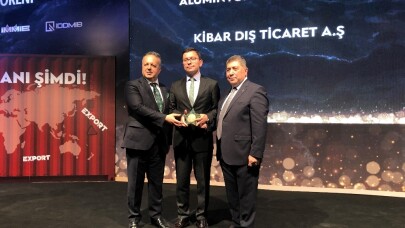 Kibar Dış Ticaret’e İDDMİB’ten ’ihracatın metalik yıldızı’ ödülü